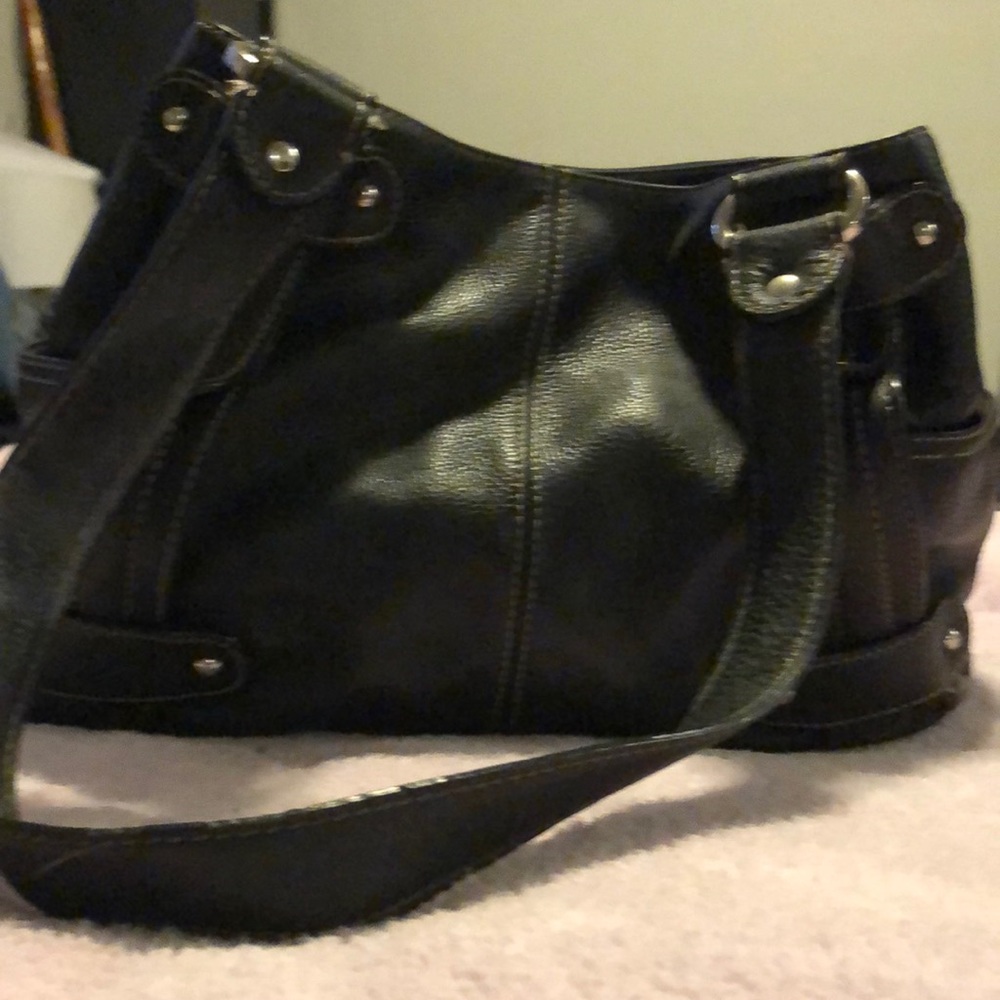 Tignanello black leather shoulder bag